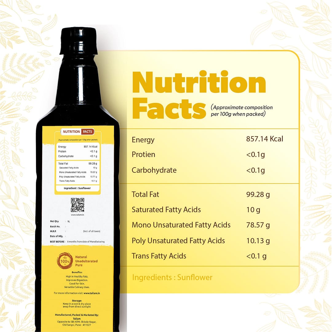 Tailam_Woodpressed_coldpressed_nutrition_facts_Sunflower_oil_1ltr